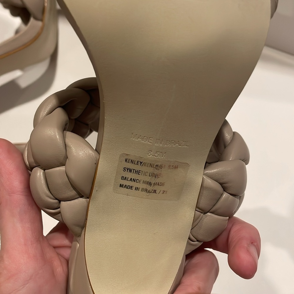 Steve Madden Kenley Women’s Sandals Leather Braided Slip On Heel Size 8.5 - Picture 6 of 11